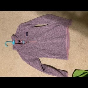 Purple Patagonia quarter zip fleece